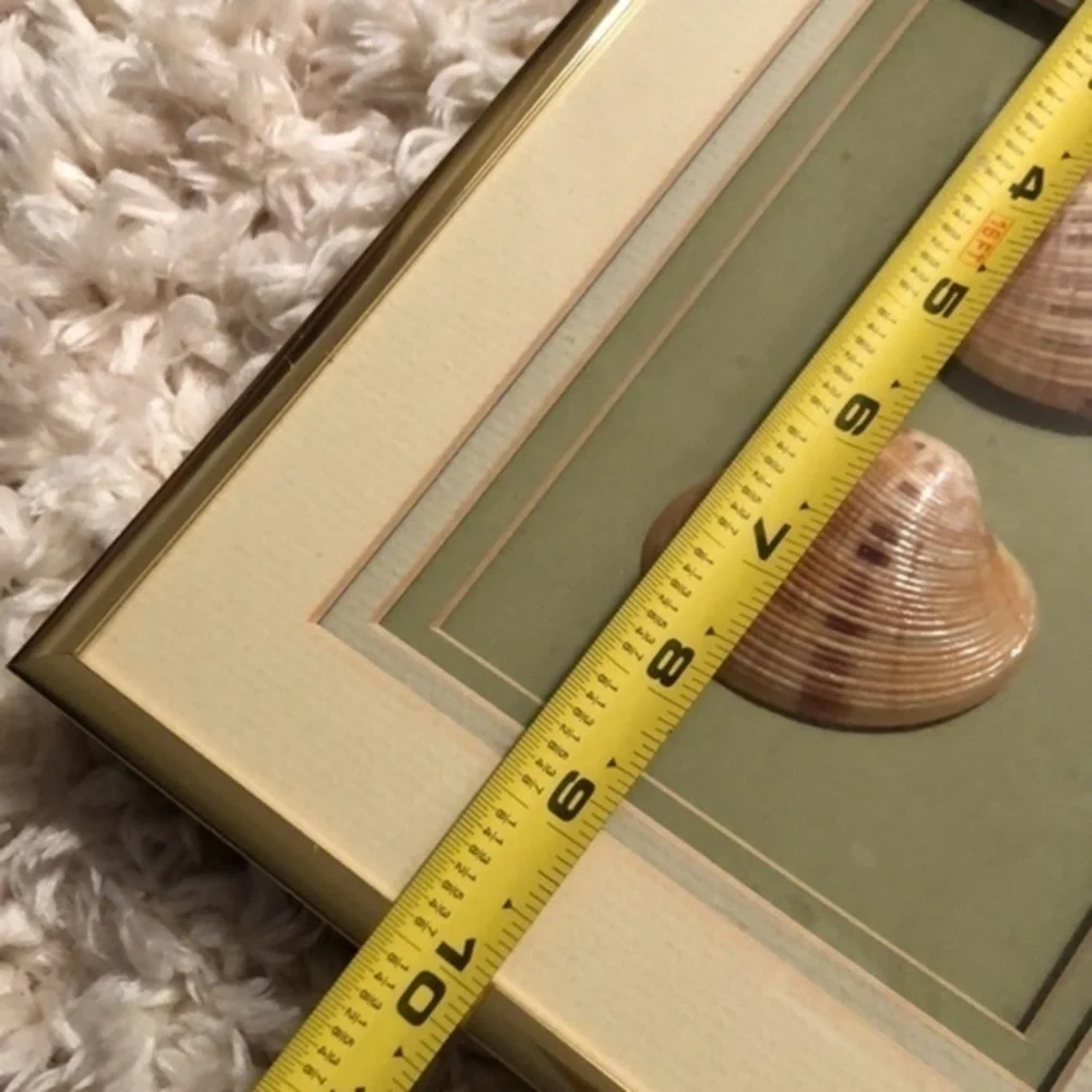 Vintage 1980s 1990s SEASHELL ART | Gold Frame 8”x10”